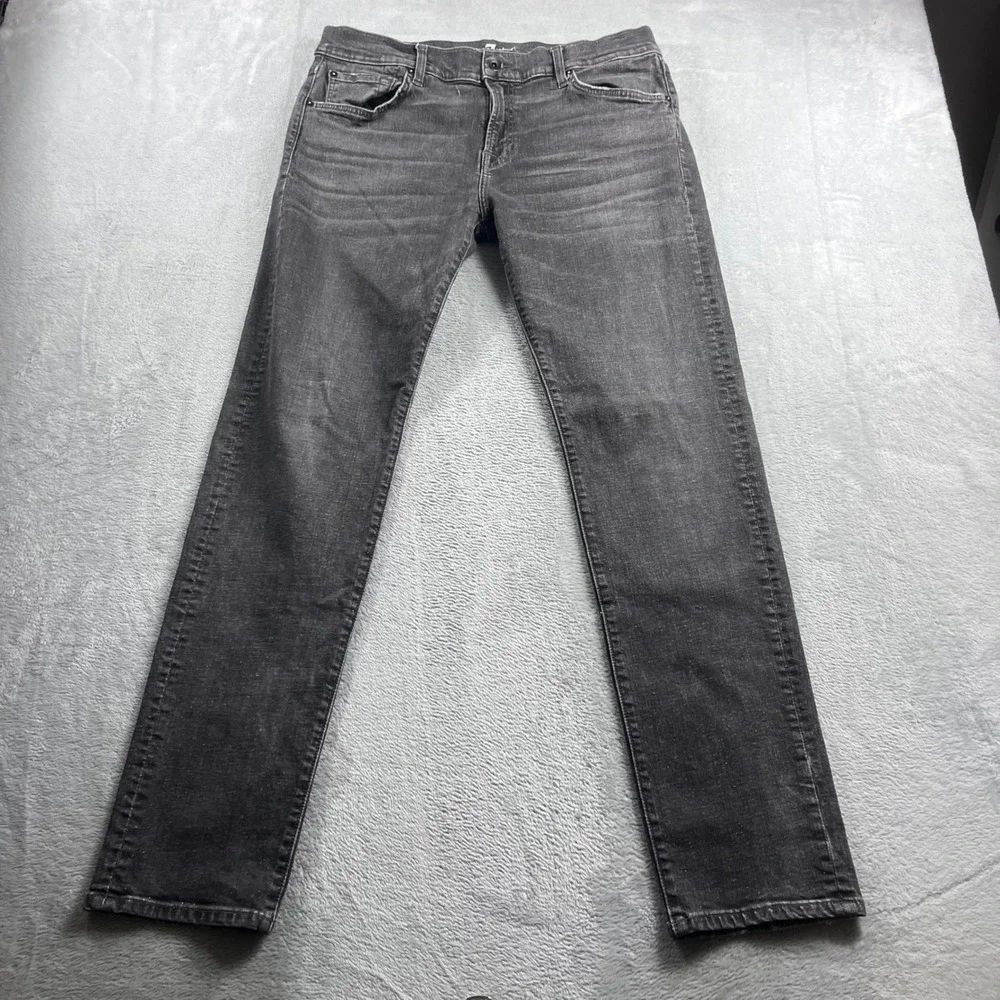 7 For All Mankind Paxtyn Skinny Jeans Mens 32 Charcoal Gray Stretch Denim